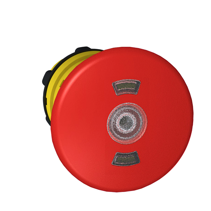 ZB5AT8643M - Illuminated emergency stop switching off head, Harmony XB5, plastic, red mushroom 40mm, 22mm, trigger latching push pull, with state indicator