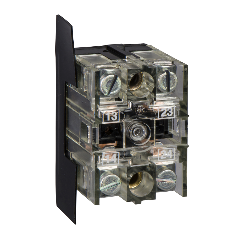 XENB1181 - Single contact block, Harmony XAC, spring return, 2 speed, spring return, front mounting, 2NO