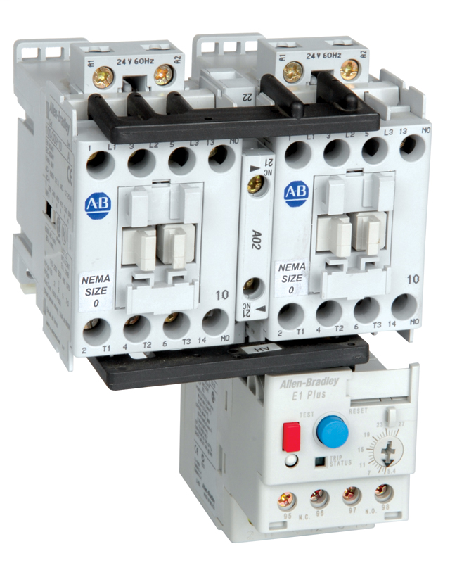 305-AOD-EEC - 305 NEMA Reversing Starter, NEMA 0, 110V 50Hz / 120V 60Hz Control Voltage, Conventional Coil, 1.0 - 5.0 Amps E1 Plus Overload Relay