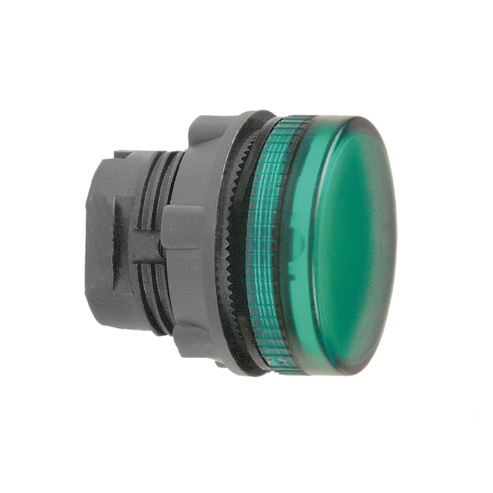 ZB5AV03S - Head for pilot light, Harmony XB5, green Ø22 mm grooved lens ba9s bulb