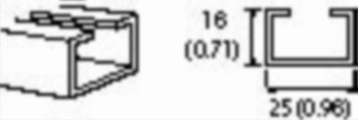 440F-R1216 - Safedge Rails - Aluminum Channel, 2m