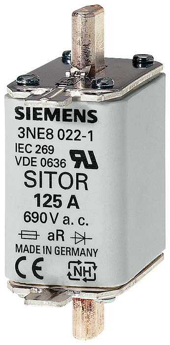 FUSE, SITOR, SIZE 00, 100A, 690VAC