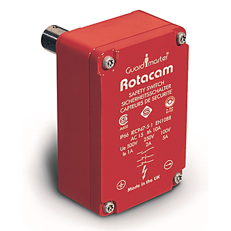 440H-R03074 - Hinge Switch - Rotacam: Contacts: (Safety/Aux) 2 Normally Closed / 1 Normally Open, BBM Preference: Break Before Make, Actuator Shaft: Length: 30MM Diameter: 16MM-Pre-Bored, Conduit Entry: M20 Conduit
