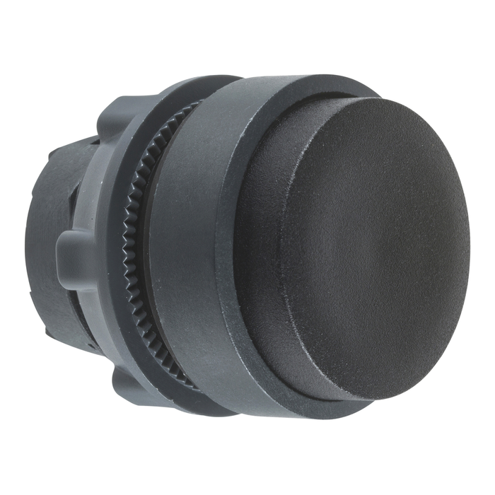 ZB5AH2 - Head for non illuminated push button, Harmony XB5, black projecting, 22mm, spring return, unmarked