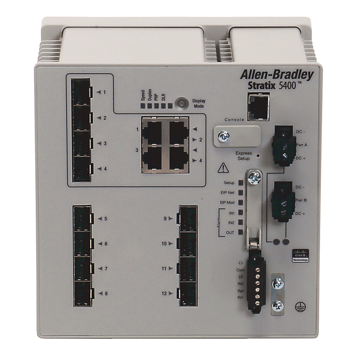 Stratix 5400, 8 SFP 10/100/1000 slots, 4 combo 10/100/1000 ports, Layer 2 FW