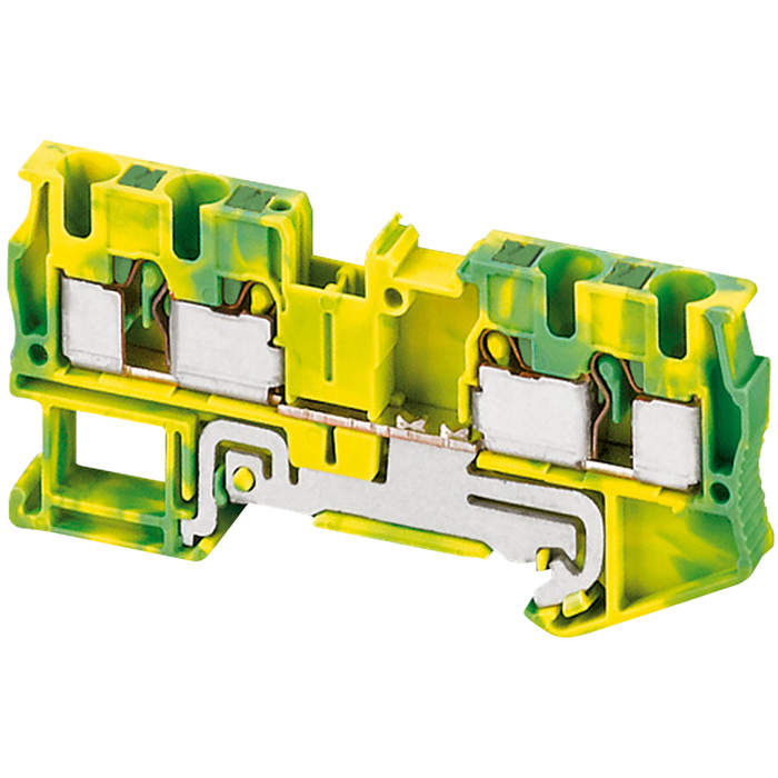 NSYTRP44PE - Terminal block, Linergy TR, push-in type, 4 points, 4mm², protective earth, green-yellow, set of 50