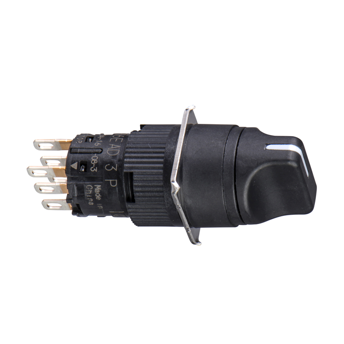 XB6EAD222P - Monolithic selector switch, Harmony XB6E, round black Ø 16 projecting handle 2 positions 2CO