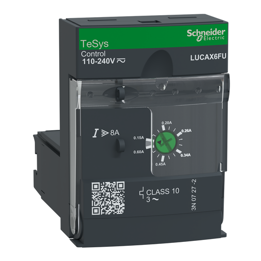 LUCAX6FU - Unidad de control estándar, TeSys Ultra, de 0,15 A a 0,6 A, motores 3P, protección magnetotérmica, clase 10, bobina 110-240 V CA/CC (Cantidad: 23)