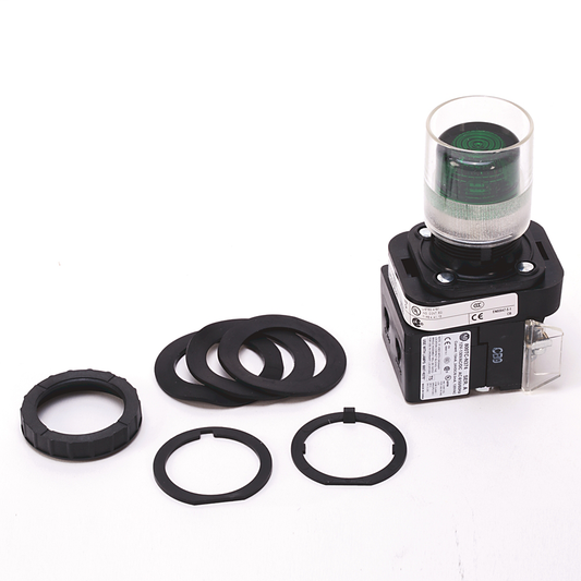 800H-QRAH2GG1 - Contacto de 30,5 mm tipo 4/4X/13, PB-Ilum., verde, carcasa exterior con protección, LED, 12-130 V CA/CC, 2 NA - 2 NC