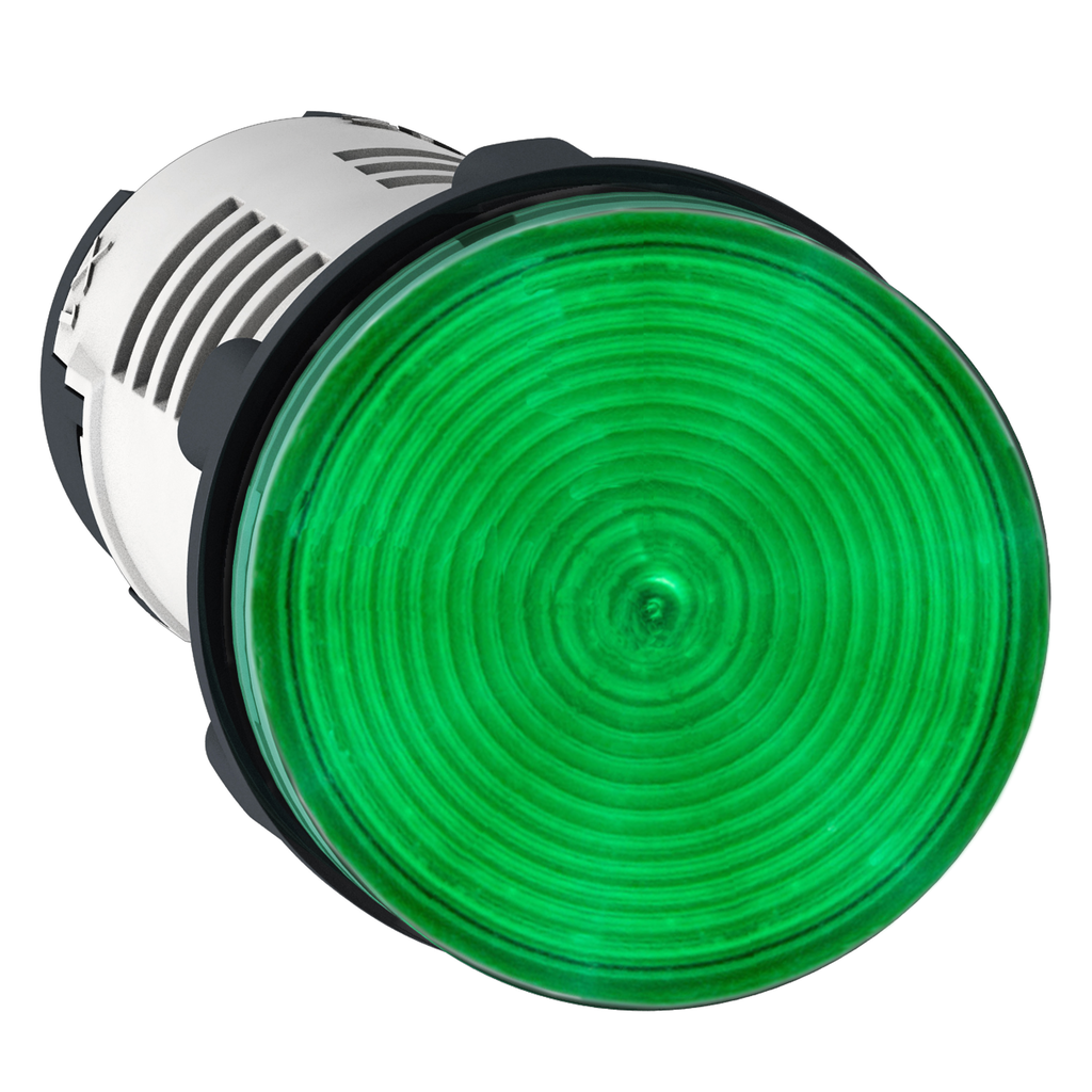 XB7EV03MP3 - Pilot light, Harmony XB7, round green, 22mm, integral LED, faston connectors, 230...240V
