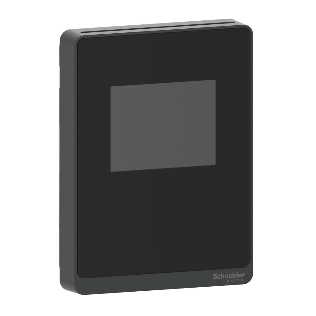SLPBTCVX - Sensor, serie SpaceLogic SLP, calidad del aire, CO2, COV, temperatura, ambiente, pantalla táctil a color, BACnet MSTP/Modbus, carcasa negra óptima