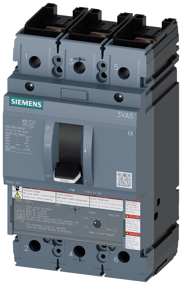 3VA5211-6EC32-1AA0 - TUERCA DE NAV BRKR 3VA52 3P 110A 65KA FTAM