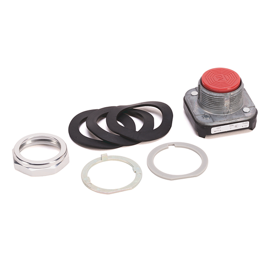 800T-A6AV - 30,5 mm, tipo 4/13, contacto de seguridad, sin iluminación, rojo, cabeza enrasada, 1 contacto NA-1 NC PenTUFF