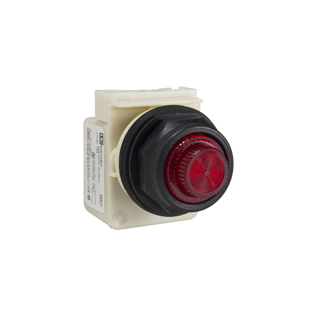 9001SKP7R31 - Pilot light, Harmony 9001SK, plastic, polycarbonate, fresnel, red, 30mm, 220-240V