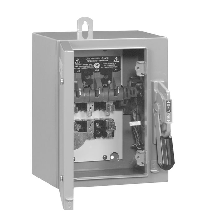 1494G-CF3H2 - 1494G Enclosed Disconnect Switches, 60A, Type 3R/4/12 - Enclosure Code F, 3 pole, three phase, Class H fuse clips, 240VAC