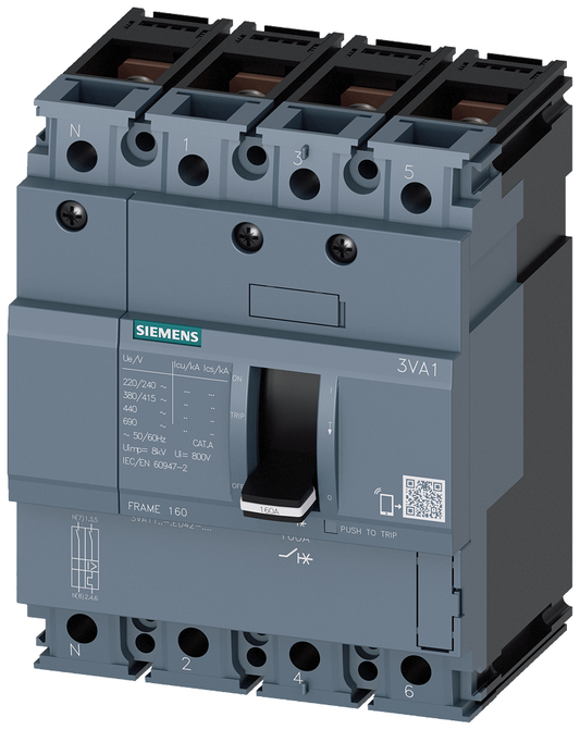 3VA1150-5ED42-0AA0 - BRKR 3VA11 4P 50A 55KA FTFM TUERCA