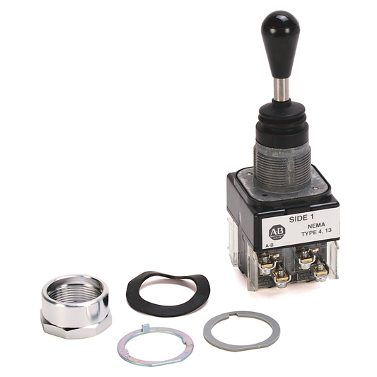 30.5mm Type 4/13 Toggle Switch, Four Way Toggle, Up&Left&Right&Down-Spring Rtn, 1 NO-1 NC & 1 NO-1 NC