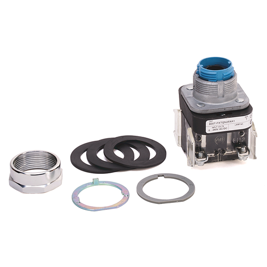 800T-FXTQN25XA1 - 30.5mm Type 4/13 2 Pos. PB-Illum., Push-Pull/Twist, No Color, Mushrm Hd, Full Voltage, No Lamp, 0...250V AC/DC, 1 NCLB-1 NO