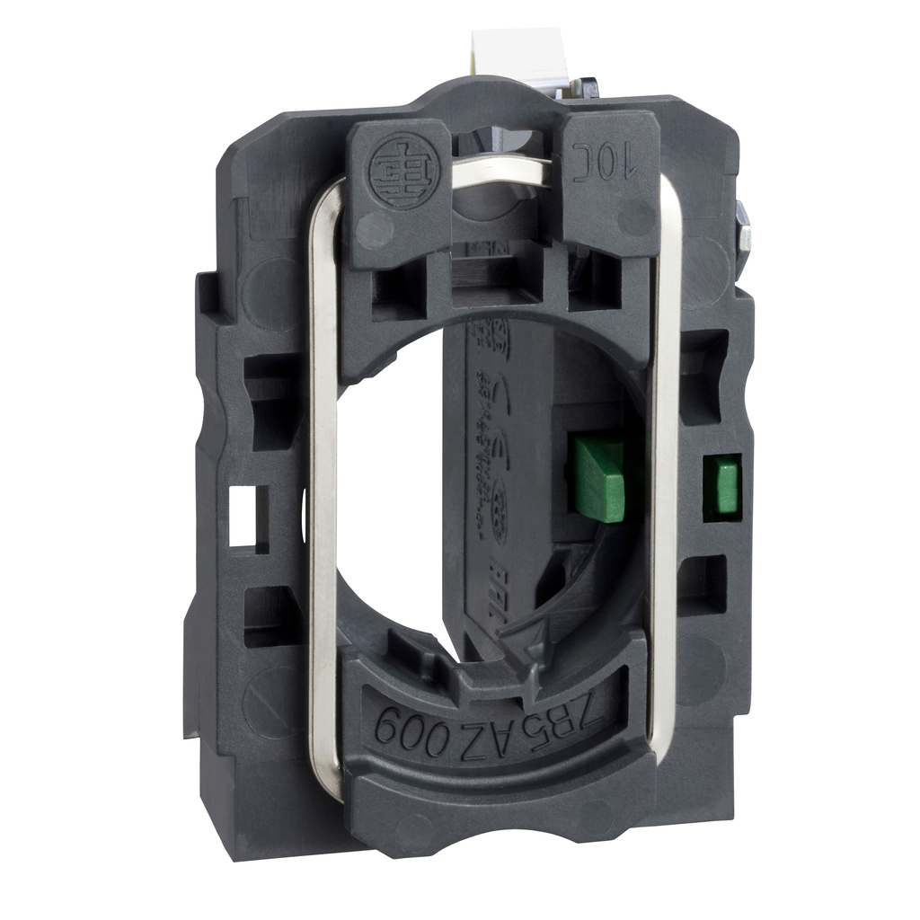 ZB5AZ1015 - Bloque de contacto simple con collar de fijación al cuerpo, Harmony XB5, plástico, terminal de abrazadera de resorte, 1NO