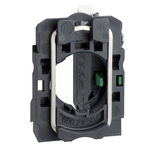 ZB5AZ1015 - Bloque de contacto simple con collar de fijación al cuerpo, Harmony XB5, plástico, terminal de abrazadera de resorte, 1NO