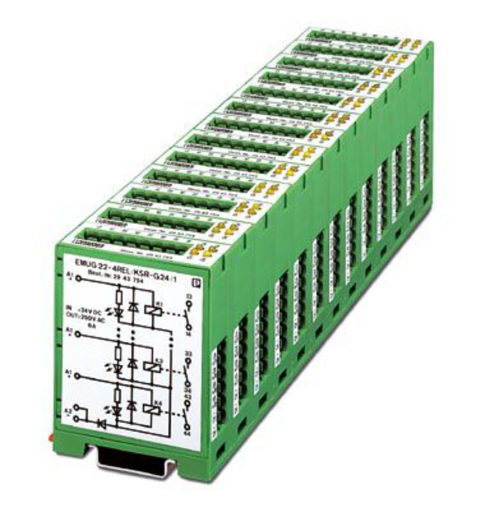2942399 - EMUG 22- 4REL/KSR-G 24/ 1AU - Multiple relay module (Qty. 5)