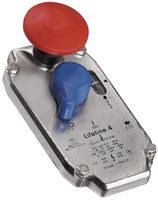 440E-A13203 - Cubierta de repuesto de acero inoxidable Lifeline 4 con perilla de reinicio azul y botón de parada de emergencia