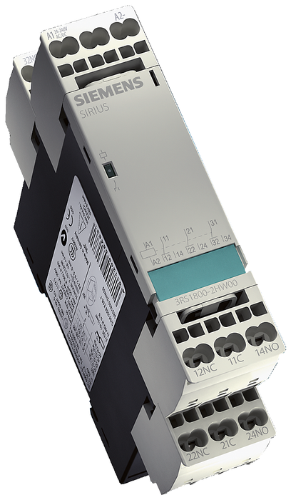 3RS1800-2HW01 - RELAY, 24 - 240VUC, 3CO, SPRING, GOLD