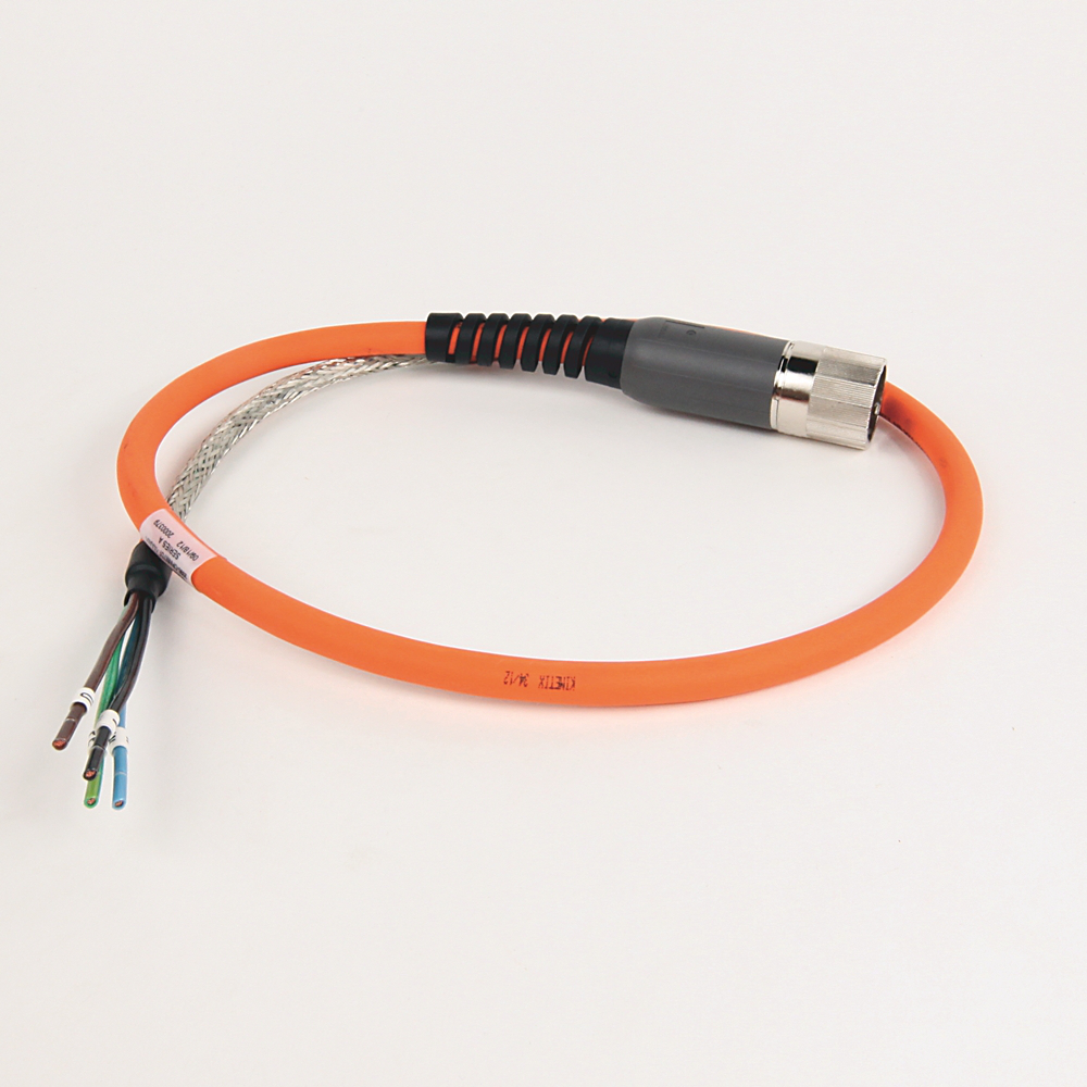 2090-CPWM7DF-14AA01 - SpeedTEC Cable, Motor Power Only, SpeedTec DIN Connector, Drive-end, Flying-lead, 14 AWG, Standard (Non-Flex), 1 Meter