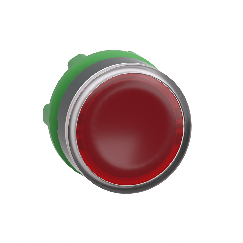 ZB5AA48 - Cabezal para pulsador iluminado, Harmony XB5, plástico, enrasado rojo, 22mm, LED universal, para inserción de leyenda