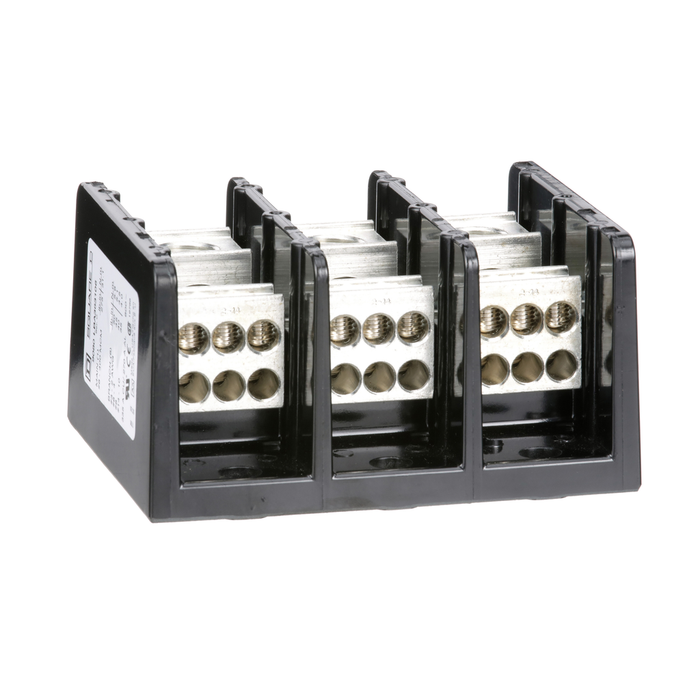 9080LBA363106 - Power distribution block, Linergy, 3 pole, 1 line, 6 load, 335A CU, 270A AL, 600 V