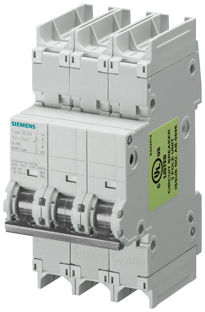 5SJ4301-8HG41 - Interruptor automático 5SJ4 3P 240V 1A 14K D-TRIP