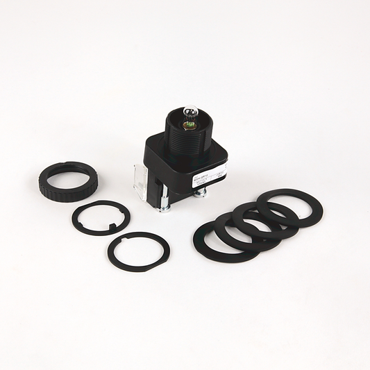 800H-QRBH2AG1 - Contacto de 30,5 mm tipo 4/4X/13, PB-Ilum., ámbar, extremo abierto sin protección, LED, 12-130 V CA/CC, 2 NA - 2 NC