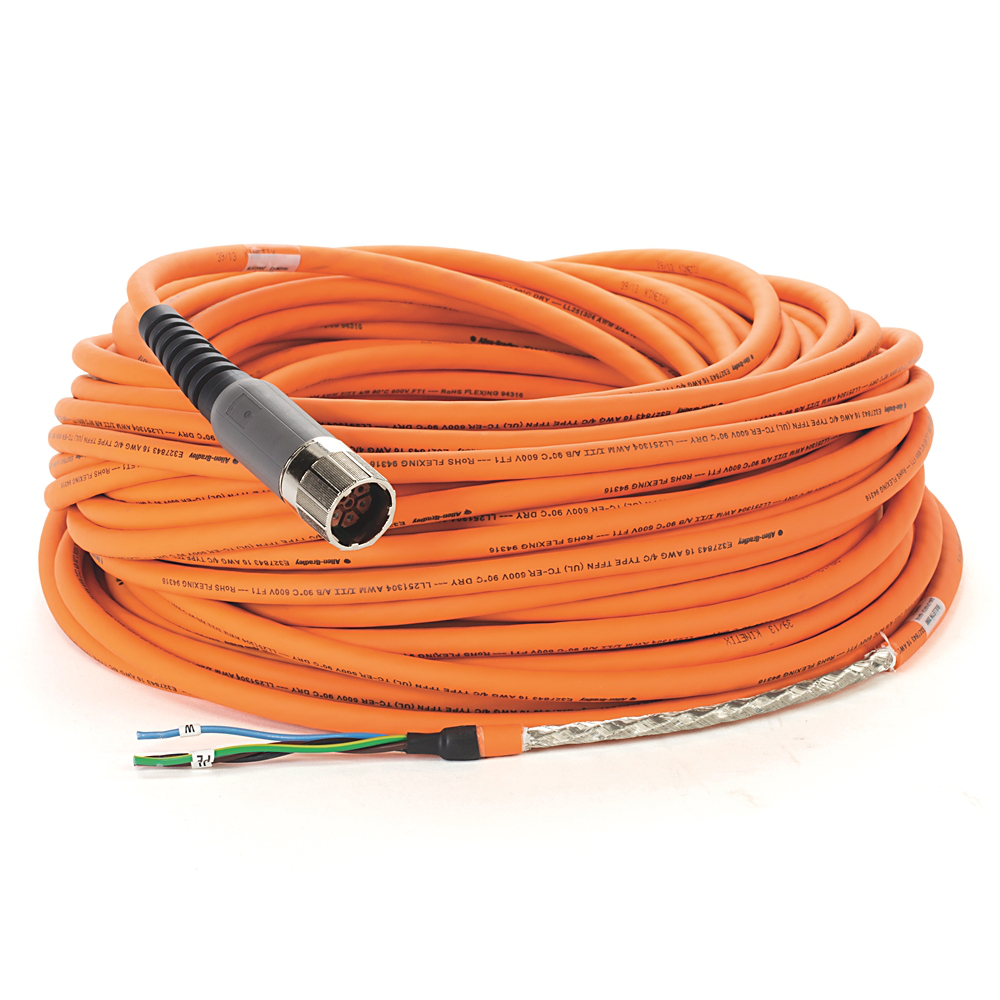 2090-CPWM7DF-16AF40 - Cable SpeedTEC, solo alimentación del motor, conector DIN SpeedTec, extremo de accionamiento, cable flexible, 16 AWG, 40 metros