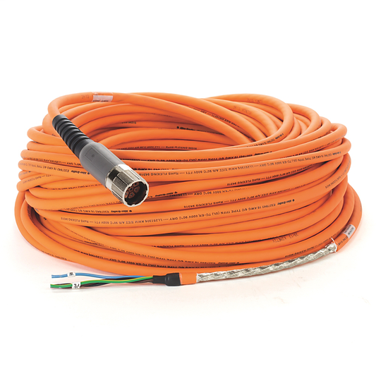 2090-CPWM7DF-16AF40 - Cable SpeedTEC, solo alimentación del motor, conector DIN SpeedTec, extremo de accionamiento, cable flexible, 16 AWG, 40 metros