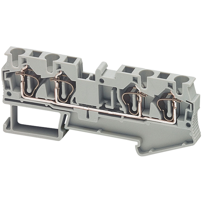 NSYTRR44 - Terminal block, Linergy TR, spring type, feed through, 4 points, 4mm², grey, set of 50